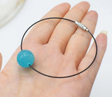 Amazonite/Aquamarine 12/14mm Carved Round Bracelet 7.5 Inch Crystal Beads