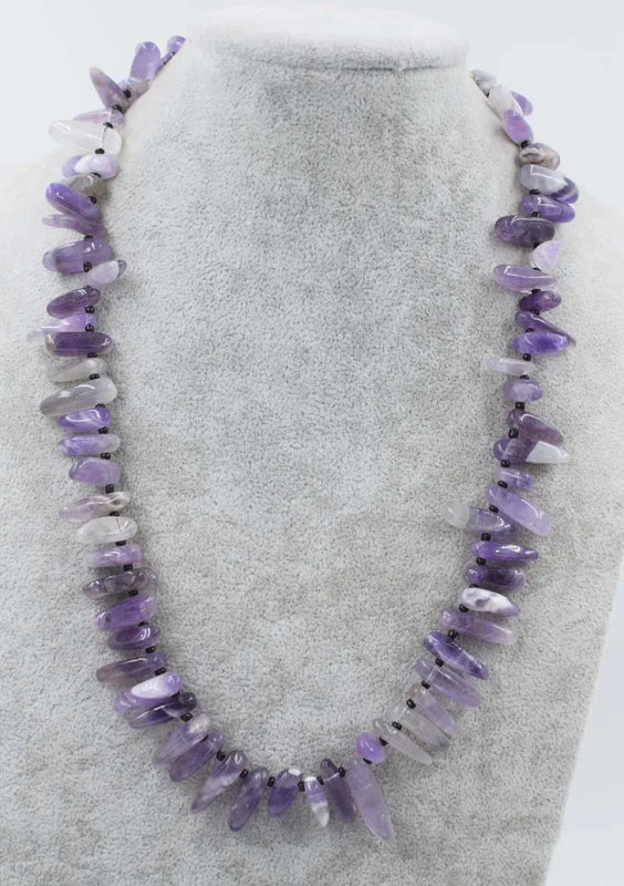 Amethyst Branch Baroque Beads 19-Inch Necklace