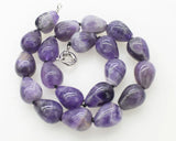 Amethyst Drop Necklace 17 inch Nature Wedding Beads