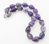 Amethyst Drop Necklace 17 inch Nature Wedding Beads