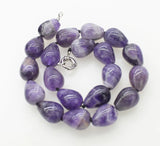 Amethyst Drop Necklace 17 inch Nature Wedding Beads