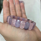 Amethyst & Rose Quartz Bracelet Gemstone Jewelry Bangle