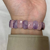 Amethyst & Rose Quartz Bracelet Gemstone Jewelry Bangle
