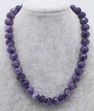 Amethyst Roundel Faceted 10*14mm/12mm Necklace 18inch