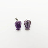 Amethyst Angel Stone Pendant 12pc Wing Charm Necklace for Jewelry Making