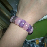 Amethyst & Rose Quartz Bracelet Natural Stone Bangle for Woman