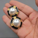 American Qingdao Glaze Pearl Drop Earrings C9