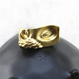Exaggerated Half Face Mask Pin Brooch American Golden Face Unique Cold Wind
