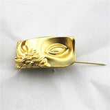 Exaggerated Half Face Mask Pin Brooch American Golden Face Unique Cold Wind