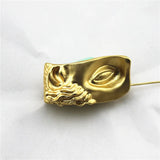 Exaggerated Half Face Mask Pin Brooch American Golden Face Unique Cold Wind