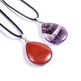 Ankh Necklace Natural Crystal Stone Chain Egyptian Gothic Jewelry