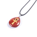 Ankh Necklace Natural Crystal Stone Chain Egyptian Gothic Jewelry