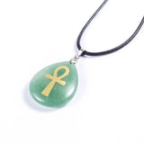 Ankh Necklace Natural Crystal Stone Chain Egyptian Gothic Jewelry
