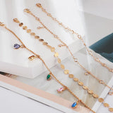 Eye Ball Flower Pendant Anklet Layered Ankle Bracelet NE1156
