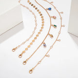 Eye Ball Flower Pendant Anklet Layered Ankle Bracelet NE1156