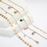 Eye Ball Flower Pendant Anklet Layered Ankle Bracelet NE1156
