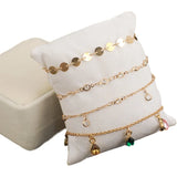 Eye Ball Flower Pendant Anklet Layered Ankle Bracelet NE1156
