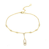 CZ Bead Anklet for Women - Beach Foot Jewelry