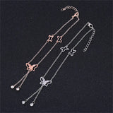 Metal Butterfly Rhinestone Anklets