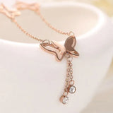 Metal Butterfly Rhinestone Anklets