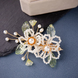 Antique Chinese Tassel Hairpin Barrettes Small Clear Edge