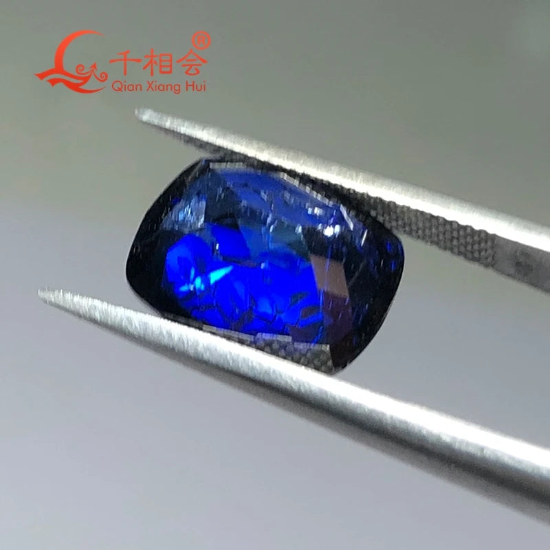 Antique Cushion Shape Dark Artificial Sapphire Gemstone