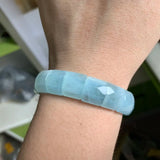 Natural Aquamarine Gemstone Bangle Bracelet for Women