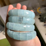 Natural Aquamarine Gemstone Bangle Bracelet for Women