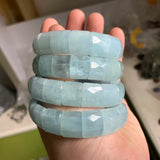 Natural Aquamarine Gemstone Bangle Bracelet for Women