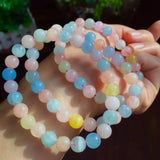 Aquamarine Multicolor Round Bracelet 7.5inch Beads