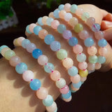 Aquamarine Multicolor Round Bracelet 7.5inch Beads