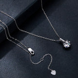 Moissanite Necklace For Women Sterling S925 Silver Lab Diamond Wedding Pendant