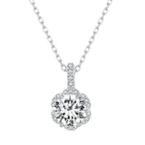 Moissanite Necklace For Women Sterling S925 Silver Lab Diamond Wedding Pendant