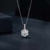 Moissanite Necklace For Women Sterling S925 Silver Lab Diamond Wedding Pendant