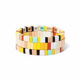 Rainbow Piano Key Women Stretch Bracelets Bohemian Arm Band for Women