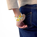 Rainbow Piano Key Women Stretch Bracelets Bohemian Arm Band for Women