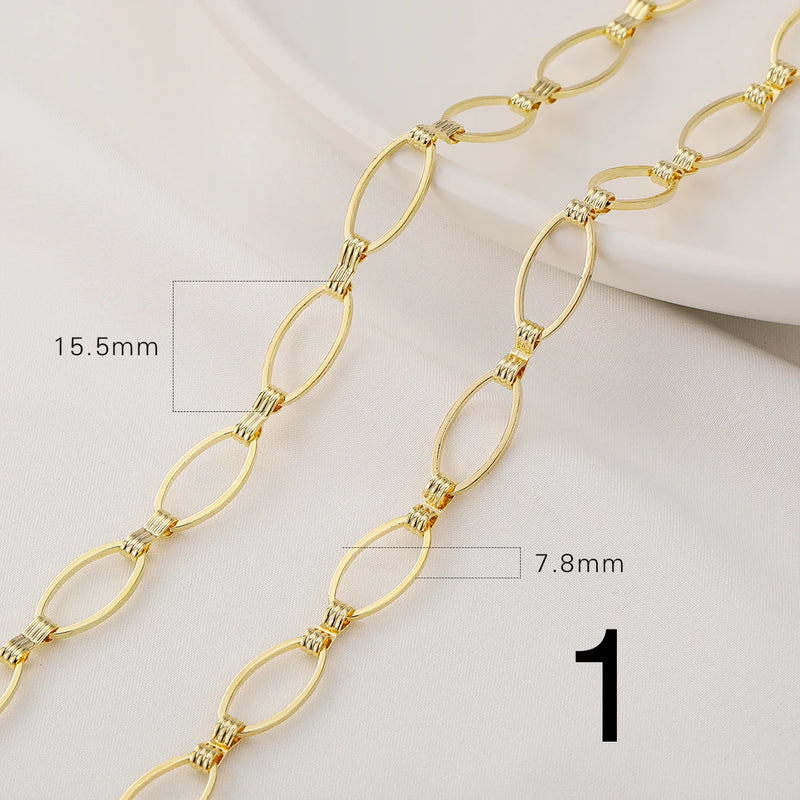 14k Plated DIY Chain Necklace C164-1K Nickel Free 1m/lot