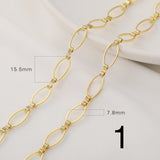 14k Plated DIY Chain Necklace C164-1K Nickel Free 1m/lot