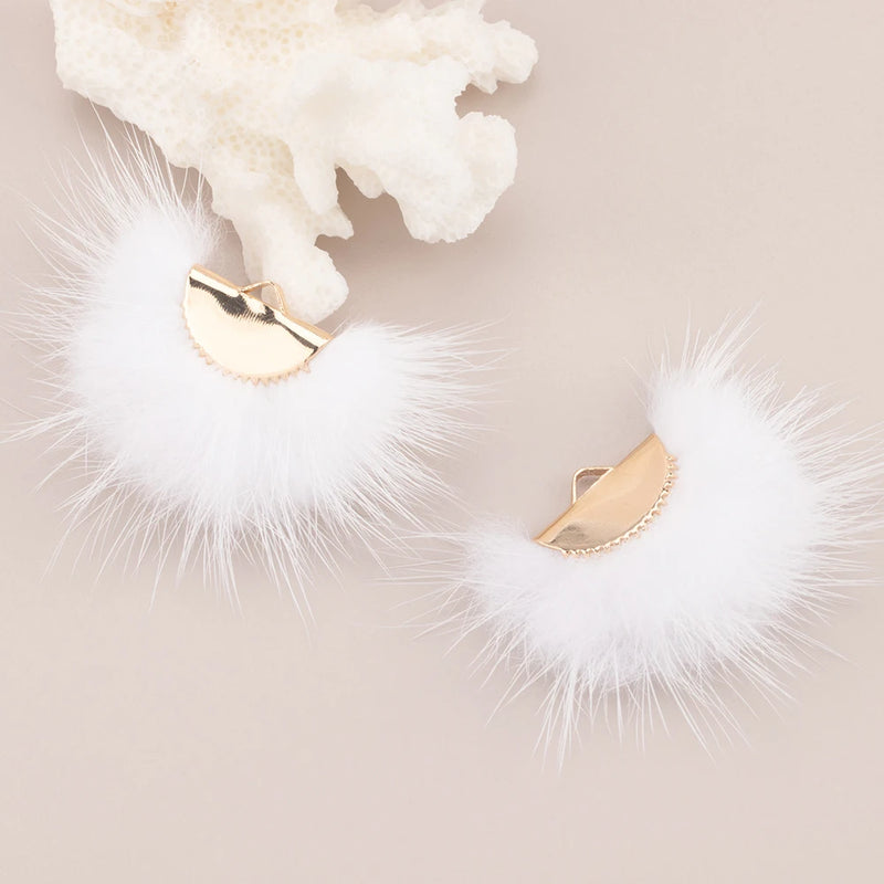 Real Fur Mink Tassel Earrings Accessories Diy Jewelry Making