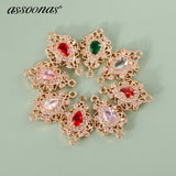 Zircon Crystal 18K Plated Jewelry Accessories 10pcs