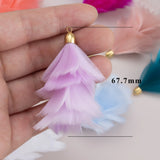 Handmade Feather Tassel Earring Pendants 2pcs/lot