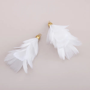 Handmade Feather Tassel Earring Pendants 2pcs/lot