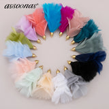 Handmade Feather Tassel Earring Pendants 2pcs/lot