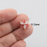 Flower Shape Earrings, 18k Plated, Nickel Free, Copper Metal