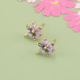 Flower Shape Earrings, 18k Plated, Nickel Free, Copper Metal
