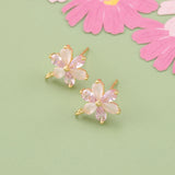 Flower Shape Earrings, 18k Plated, Nickel Free, Copper Metal