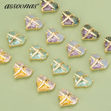 Heart Shape DIY Earring Pendants, Jewelry Making Charms, 6pcs/lot