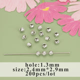 MB89 Rhodium Plated Bead Copper Metal Jewelry Findings