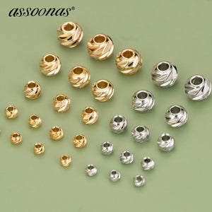 MB89 Rhodium Plated Bead Copper Metal Jewelry Findings