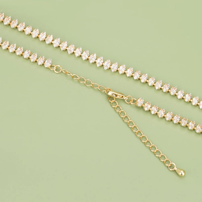 MB94 Fashion Rhodium Plated Zircon Mash Up Necklace